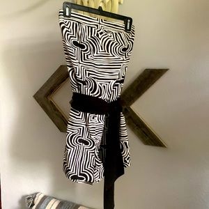 Trina Turk Zebra Romper. Size 6. Strapless. Never Worn.